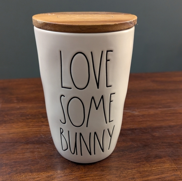Rae Dunn Other - Rae Dunn White Ceramic Canister with Wooden Lid